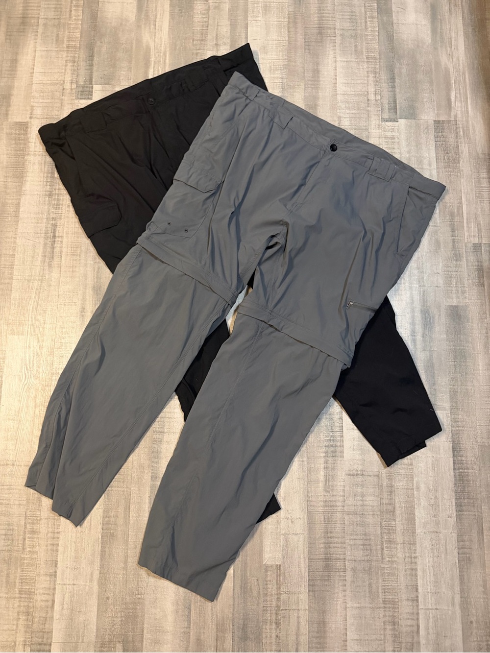 2 Magellan Outdoors Men’s 3XL Convertible Zip-Off Fishing Pants Black Gray